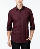 Tasso Elba Peak Dobby Stripe Long-sleeve Shirt, Only At Macy's
