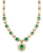 Royalty Inspired By Effy Emerald (3-3/8 Ct. T.w.) And Diamond (1-2/3 Ct. T.w.) Necklace In 14k White Gold