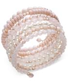 Inc International Concepts Rose Gold-tone Beaded Coil Bracelet, Created For Macy's