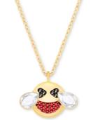 Swarovski Gold-tone Crystal Smiley Face Pendant Necklace