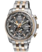 Citizen Men's Eco-drive World Time A-t Two-tone Stainless Steel Bracelet Watch 43mm At9016-56h