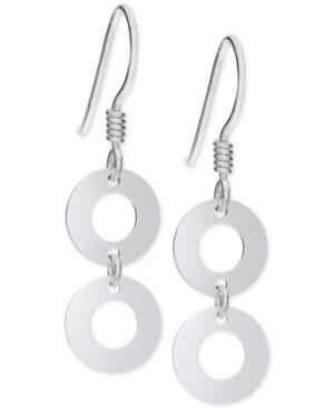 Giani Bernini Double Circle Drop Earrings In Sterling Silver, Only At Macy's