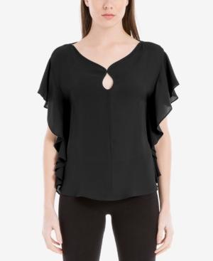 Max Studio London Keyhole Flutter-sleeve Top