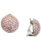 Nina Gold-tone Pave Dome Clip-on Earrings