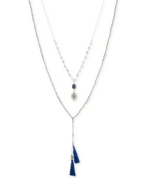 Lonna & Lilly Gold-tone 2-in-1 Evil-eye And Tassel Pendant Necklace