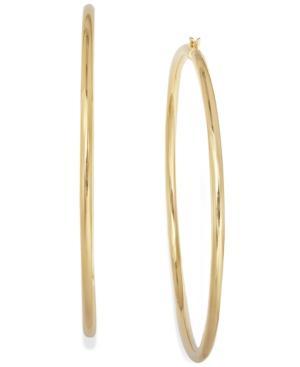 14k Gold Vermeil Earrings, Round Hoop Earrings