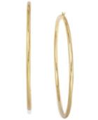 14k Gold Vermeil Earrings, Round Hoop Earrings