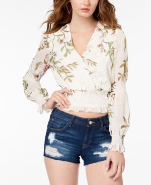 Guess Daphne Smocked Crop Top