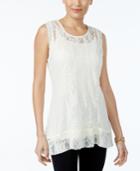 Style & Co Sleeveless Lace Tunic, Only At Macy's