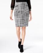 Alfani Jacquard Zipper Pencil Skirt, Created For Macy's