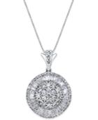 Diamond Circle Pendant Necklace (2 Ct. T.w.) In 14k White Gold