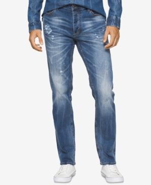 Calvin Klein Jeans Men's Slim-straight Fit Light Ripped Jeans