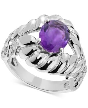Amethyst Rope-style Ring (2 Ct. T.w.) In Sterling Silver