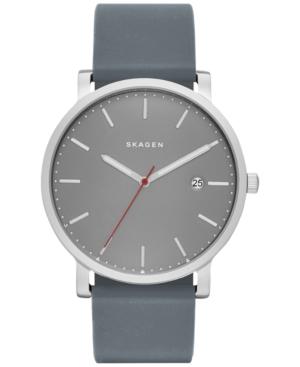 Skagen Men's Hagen Gray Silicone Strap Watch 40mm Skw6344
