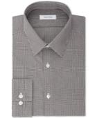 Calvin Klein Steel Men's Slim-fit Non-iron Stretch Performance Black And White Check Dress Shirt