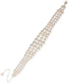 Anne Klein Gold-tone Imitation Pearl Multi-row Collar Necklace