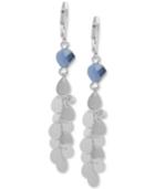 Nine West Silver-tone Blue Bead Linear Drop Earrings