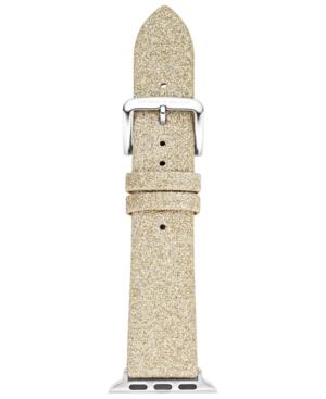 Kate Spade New York Women's Gold-tone Glitter Leather Apple Watch Strap