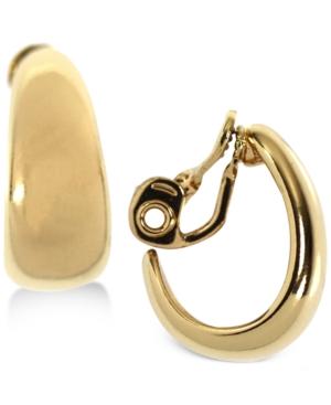 Anne Klein Gold-tone Clip-on Hoop Earrings