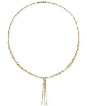 Rope Tassel Lariat Necklace In 14k Gold