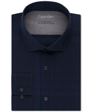 Calvin Klein X Extra Slim-fit Midnight Exploded Plaid Dress Shirt