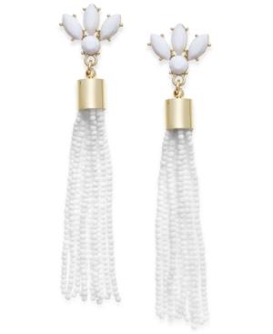 Inc International Concepts Gold-tone Stone & Bead Tassel Drop Earrings, Only At Macy's