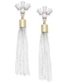 Inc International Concepts Gold-tone Stone & Bead Tassel Drop Earrings, Only At Macy's