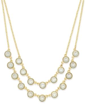 Charter Club Gold-tone Iridescent Crystal Double Layer Necklace, Only At Macy's