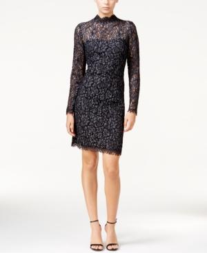 Betsey Johnson Lace Mock-neck Sheath Dress