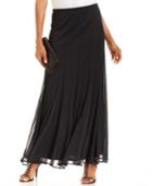 Onyx Pleated Chiffon Maxi Skirt