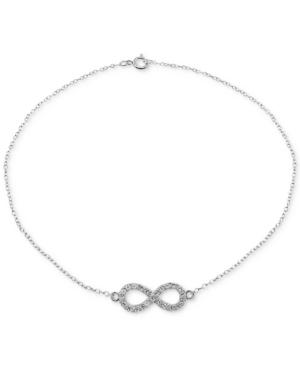 Giani Bernini Cubic Zirconia Infinity Ankle Bracelet In Sterling Silver, Created For Macy's
