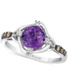 Le Vian Chocolatier Amethyst (1-1/6 Ct. T.w.) And Diamond (1/8 Ct. T.w.) Ring In 14k White Gold