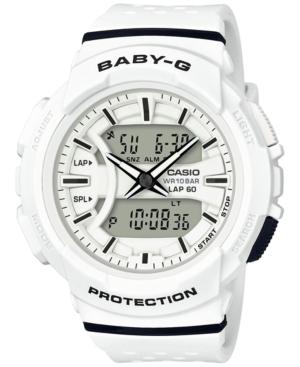 G-shock Women's Analog-digital Baby-g White & Black Resin Strap Watch 43mm