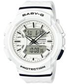 G-shock Women's Analog-digital Baby-g White & Black Resin Strap Watch 43mm