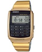 Casio Men's Digital Calculator Vintage Gold-tone Stainless Steel Bracelet Watch 35x35mm Ca506g-9avt