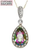 Mystic Topaz (3-1/3 Ct. T.w.) And Diamond Accent Pendant Necklace In 14k Gold And 14k White Gold