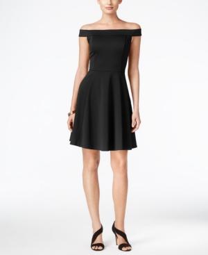 Eci Off-the-shoulder Fit & Flare Dress