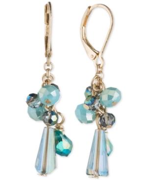 Lonna & Lilly Gold-tone Blue Stone Shaky Drop Earrings