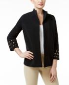 Jm Collection Petite Ribbed Grommet Jacket, Only At Macy's