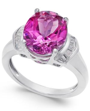 Pink Topaz (4-9/10 Ct. T.w.) And White Topaz (1/4 Ct. T.w.) Ring In Sterling Silver