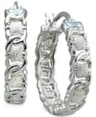 Chain-link Look Hoop Earrings In Sterling Silver
