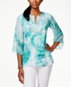 Jm Collection Petite Embellished Angel Sleeve Top, Only At Macy's