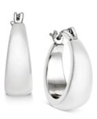 Charter Club Silver-tone Satin Finish Hoop Earrings, Created For Macy's
