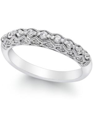 Diamond Milgrain Band Ring (1/4 Ct. T.w.) In 14k White Gold