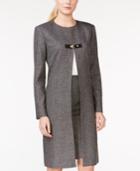 Calvin Klein Long Buckled Tweed Jacket