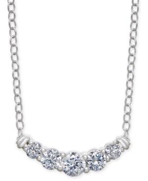 Diamond Curved Bar 18 Statement Necklace (1/2 Ct. T.w.) In 14k White Gold