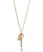 M. Haskell For Inc International Concepts Gold-tone Beaded Flower I Love You Pendant Necklace, Created For Macy's