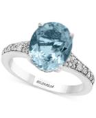 Gemstone Bridal By Effy Aquamarine (3-1/10 Ct. T.w.) & Diamond (1/4 Ct. T.w.) Ring In 18k White Gold