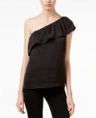 Lily Black Juniors' One-shoulder Top, Created For Macy's