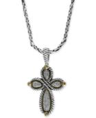 Balissima By Effy Diamond Cross Pendant Necklace (1/3 Ct. T.w.) In Sterling Silver And 18k Gold
